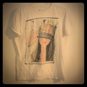 Artistic Printed "Thug Life" T Shirt, White, M